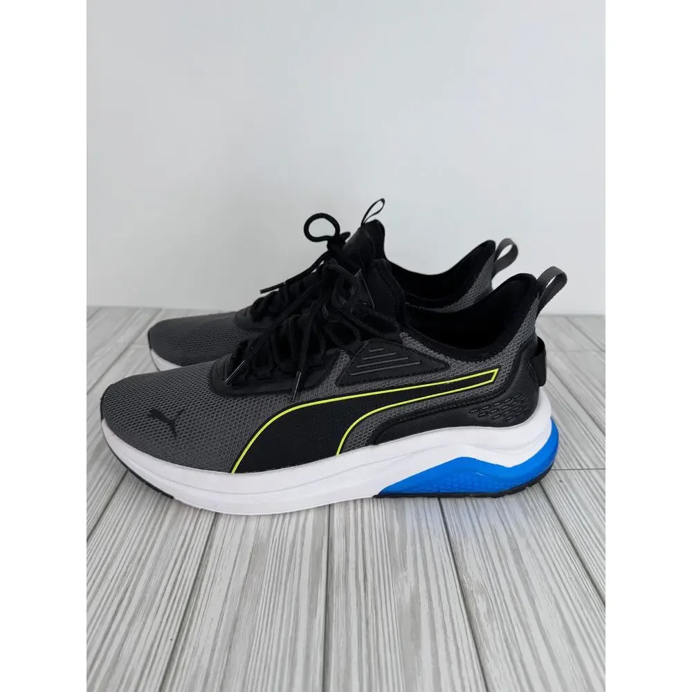 Puma Amplifier sneakers men's 10 athletic shoes Softfoam EVA black gray lime